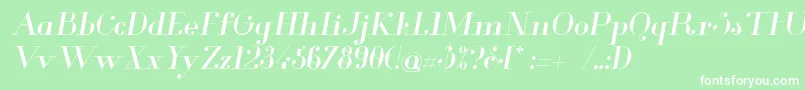 fuente GlamorItalic – Fuentes Blancas Sobre Fondo Verde