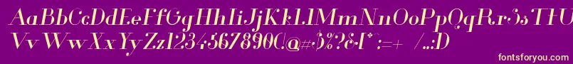 GlamorItalic Font – Yellow Fonts on Purple Background