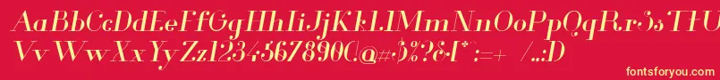 GlamorItalic Font – Yellow Fonts on Red Background