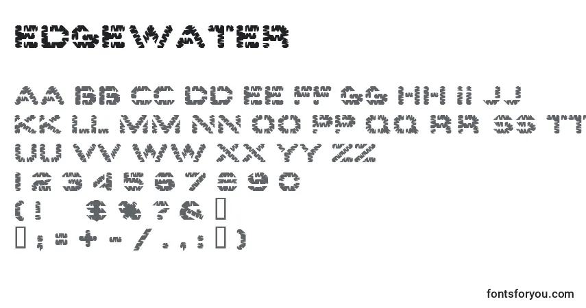A fonte Edgewater – alfabeto, números, caracteres especiais