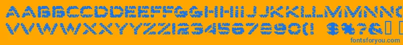 Edgewater Font – Blue Fonts on Orange Background