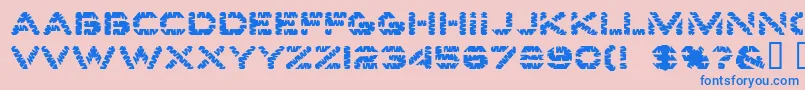 フォントEdgewater – ピンクの背景に青い文字