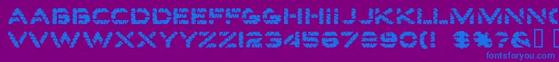 フォントEdgewater – 紫色の背景に青い文字