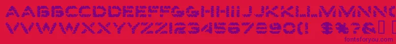 Police Edgewater – polices violettes sur fond rouge