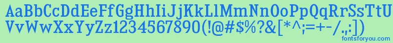 フォントKingsbridgeScRg – 青い文字は緑の背景です。