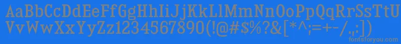 Czcionka KingsbridgeScRg – szare czcionki na niebieskim tle