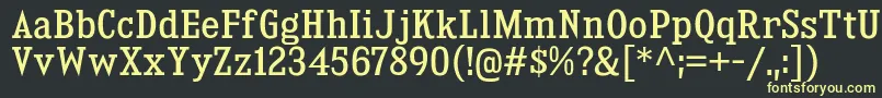 フォントKingsbridgeScRg – 黒い背景に黄色の文字