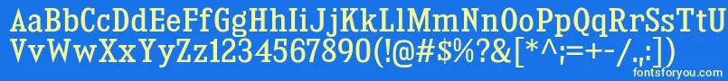 KingsbridgeScRg Font – Yellow Fonts on Blue Background