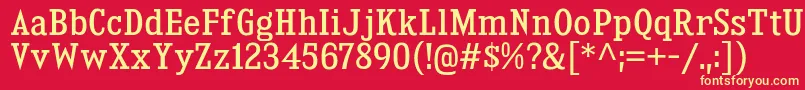 KingsbridgeScRg Font – Yellow Fonts on Red Background