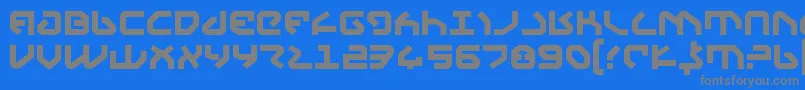 フォントYahren7 – 青い背景に灰色の文字