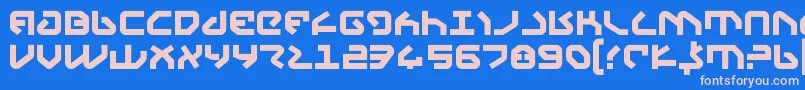 フォントYahren7 – ピンクの文字、青い背景