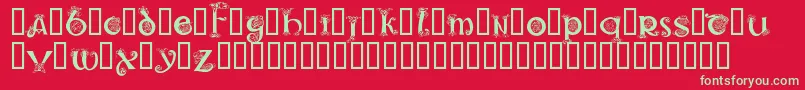 フォントCeltic101 – 赤い背景に緑の文字
