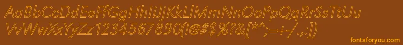 GroteskouXlightItalic Font – Orange Fonts on Brown Background