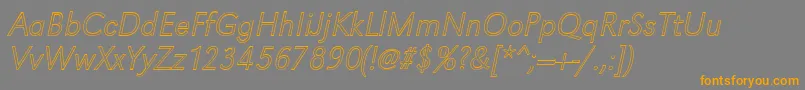 Czcionka GroteskouXlightItalic – pomarańczowe czcionki na szarym tle