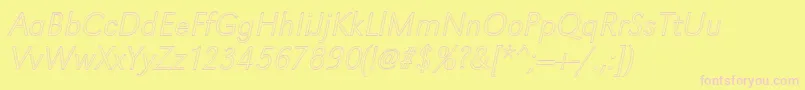 フォントGroteskouXlightItalic – ピンクのフォント、黄色の背景