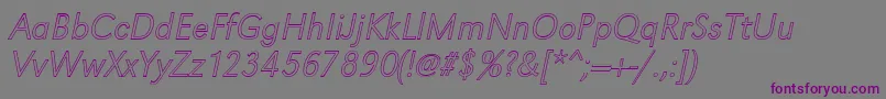 GroteskouXlightItalic Font – Purple Fonts on Gray Background