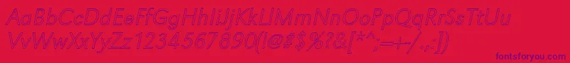 フォントGroteskouXlightItalic – 赤い背景に紫のフォント