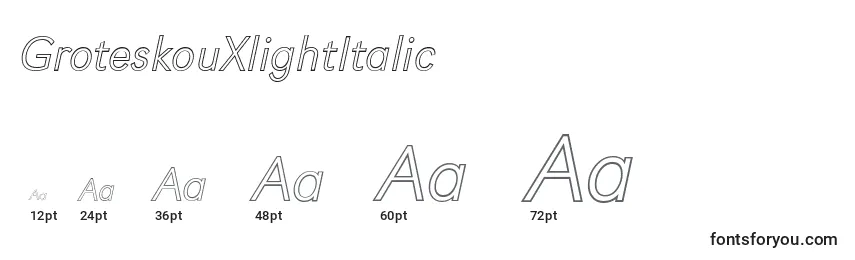 GroteskouXlightItalic Font Sizes