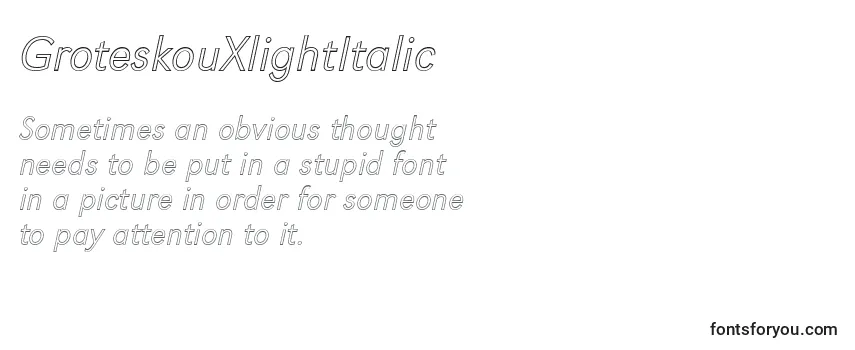 GroteskouXlightItalic Font