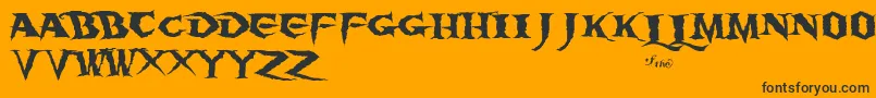 BWrath Font – Black Fonts on Orange Background