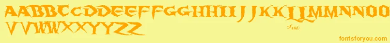 BWrath Font – Orange Fonts on Yellow Background