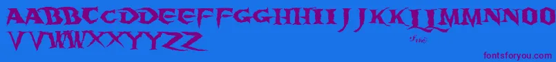 BWrath Font – Purple Fonts on Blue Background