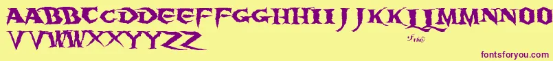 BWrath Font – Purple Fonts on Yellow Background