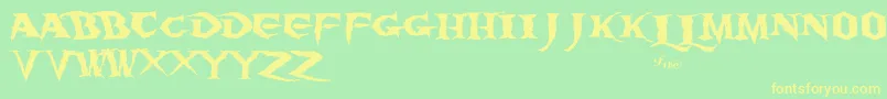 BWrath Font – Yellow Fonts on Green Background