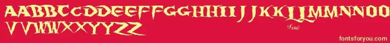 BWrath Font – Yellow Fonts on Red Background