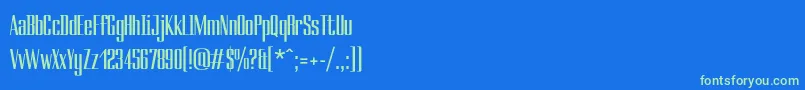 Ducados Font – Green Fonts on Blue Background