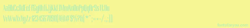 Ducados Font – Green Fonts on Yellow Background