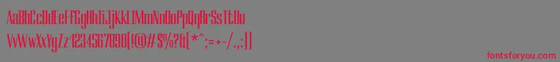 Ducados-Schriftart – Rote Schriften auf grauem Hintergrund