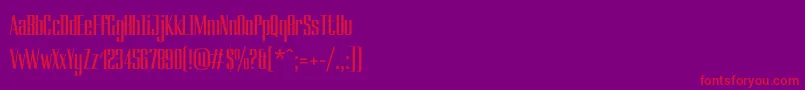 Ducados Font – Red Fonts on Purple Background