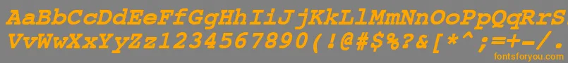 CourierNewBoldItalic Font – Orange Fonts on Gray Background