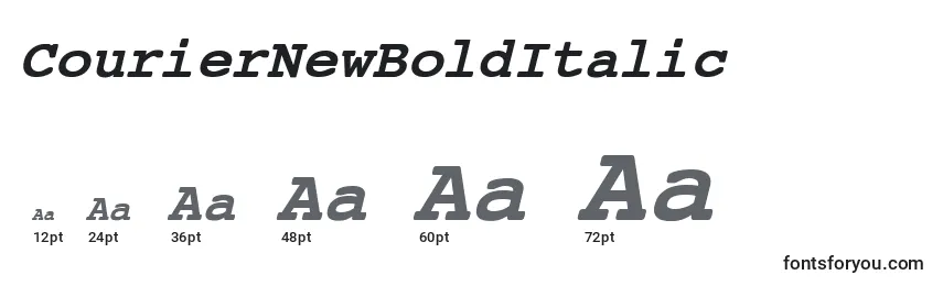 CourierNewBoldItalic Font Sizes