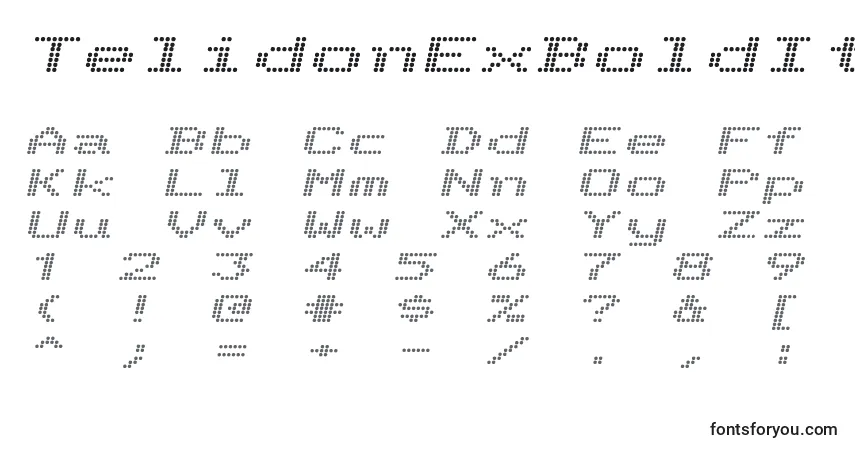 Czcionka TelidonExBoldItalic – alfabet, cyfry, specjalne znaki