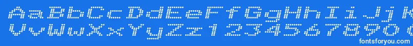 TelidonExBoldItalic-Schriftart – Weiße Schriften auf blauem Hintergrund