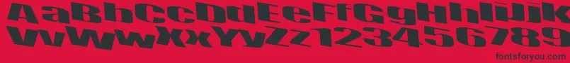 Fonte RetsynDilated – fontes pretas em um fundo vermelho