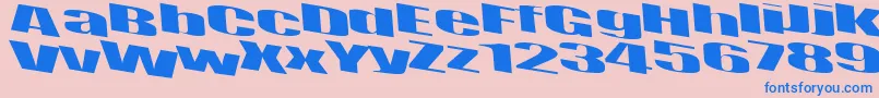 RetsynDilated-Schriftart – Blaue Schriften auf rosa Hintergrund