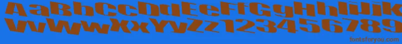 RetsynDilated Font – Brown Fonts on Blue Background