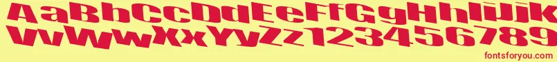 RetsynDilated Font – Red Fonts on Yellow Background
