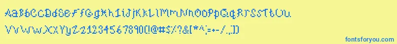 Bubblesstandard Font – Blue Fonts on Yellow Background