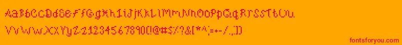 フォントBubblesstandard – オレンジの背景に赤い文字