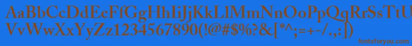 Weitere Informationen zur AdobeCaslonSemibold-Schriftart AdobeCaslonSemibold-Schriftart – Braune Schriften auf blauem Hintergrund