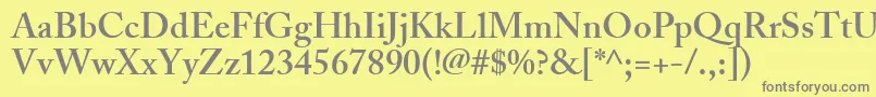 Weitere Informationen zur AdobeCaslonSemibold-Schriftart AdobeCaslonSemibold-Schriftart – Graue Schriften auf gelbem Hintergrund
