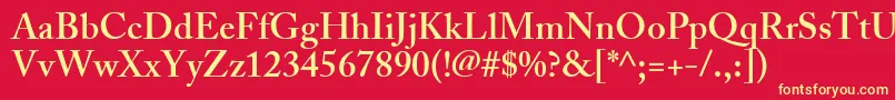 AdobeCaslonSemibold Font – Yellow Fonts on Red Background