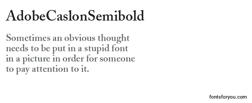 Überblick über die Schriftart AdobeCaslonSemibold