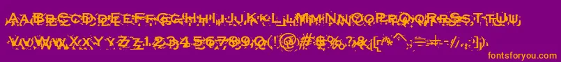 Xxonx-Schriftart – Orangefarbene Schriften auf violettem Hintergrund
