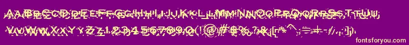 Xxonx-fontti – keltaiset fontit violetilla taustalla
