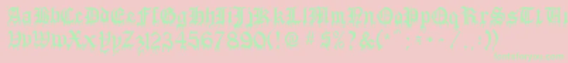 Bloodrac Font – Green Fonts on Pink Background